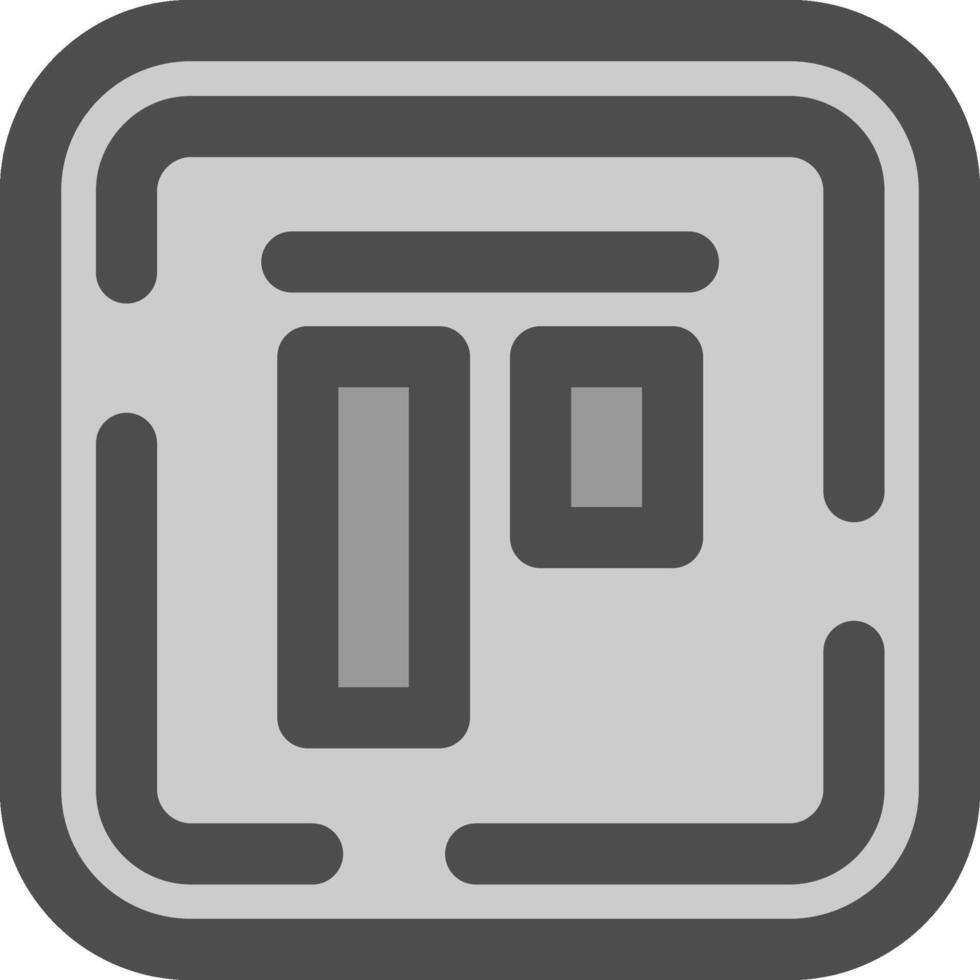 Top alignment Line Filled Greyscale Icon vector