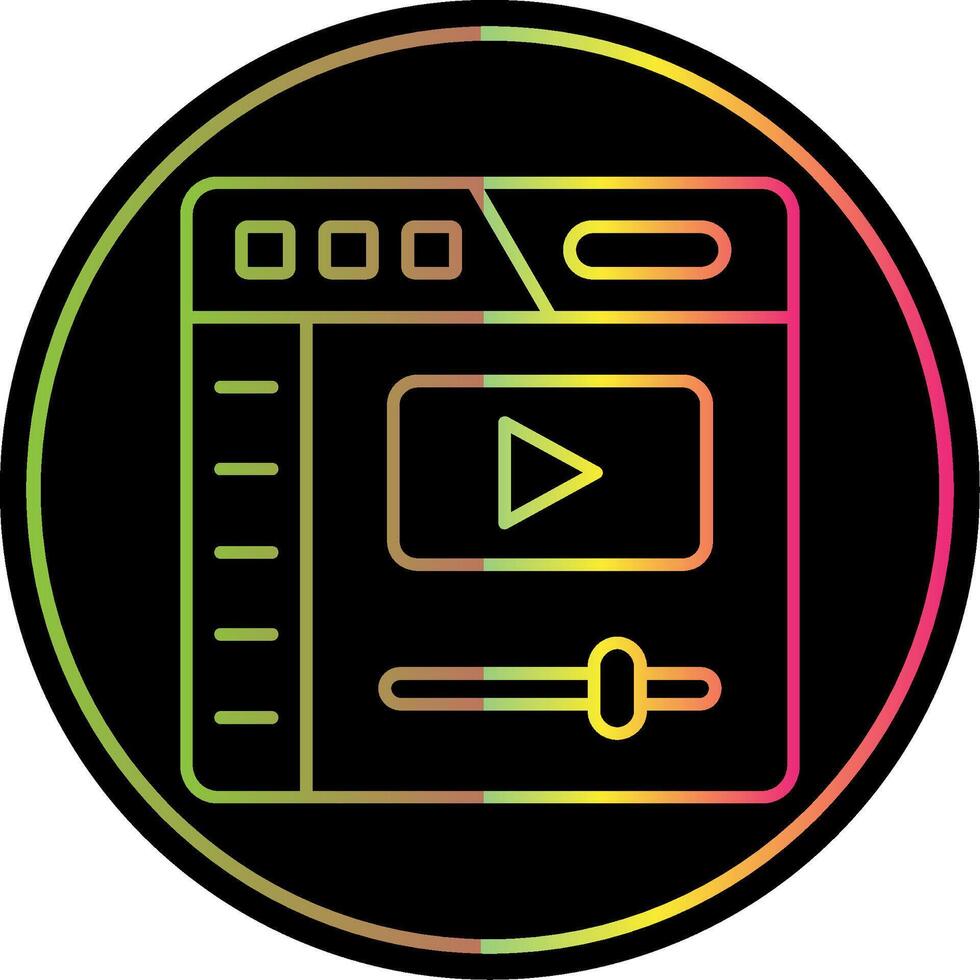 vídeo jugador línea degradado debido color icono vector