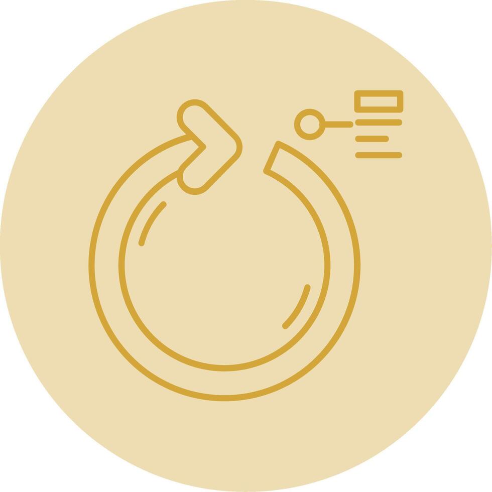 Circular Arrow Line Yellow Circle Icon vector