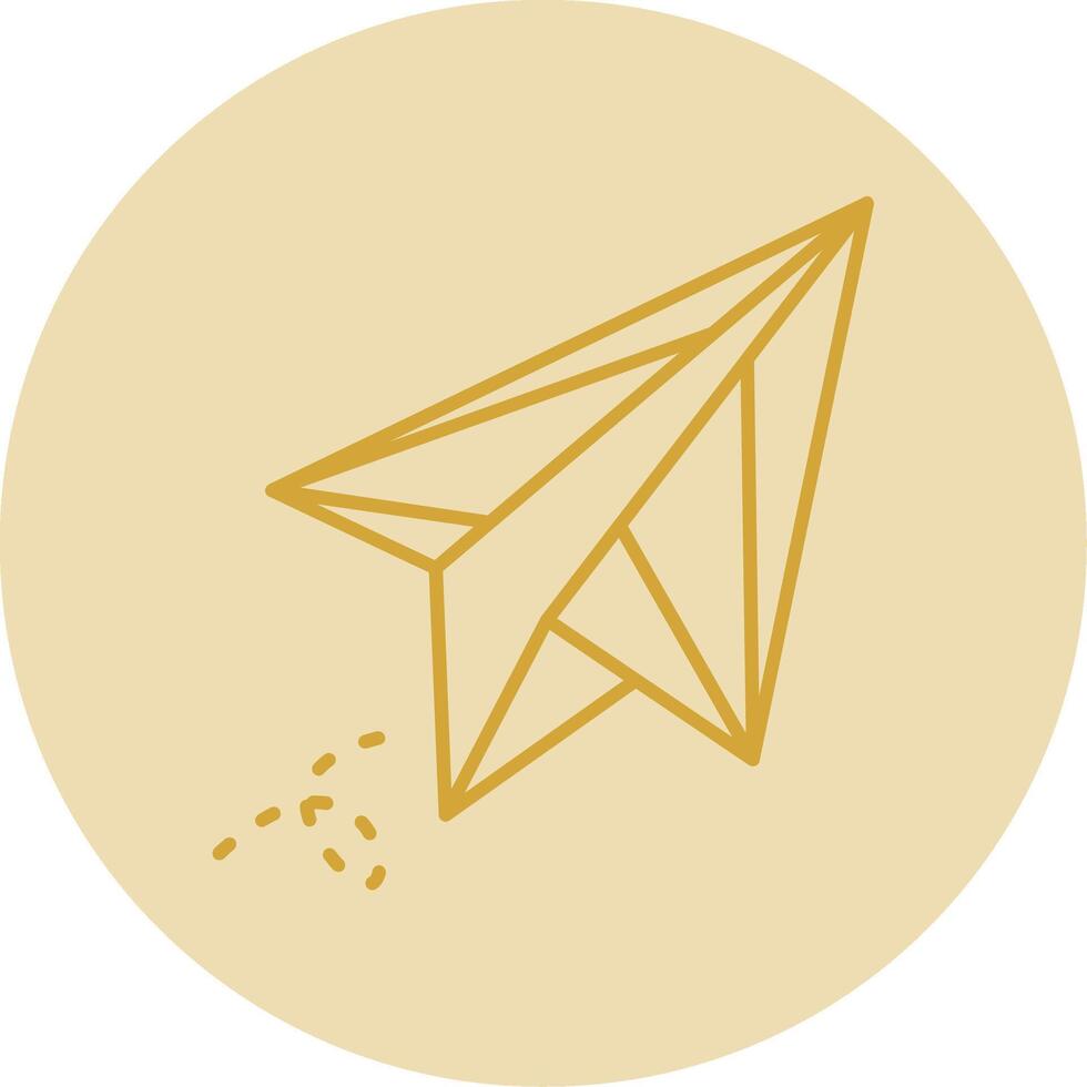Paper plane Line Yellow Circle Icon vector