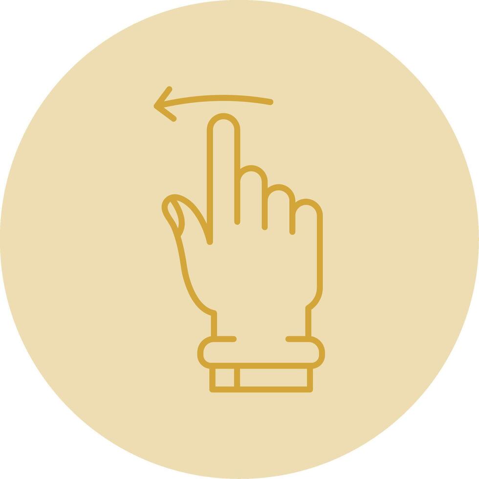 Swipe Left Line Yellow Circle Icon vector