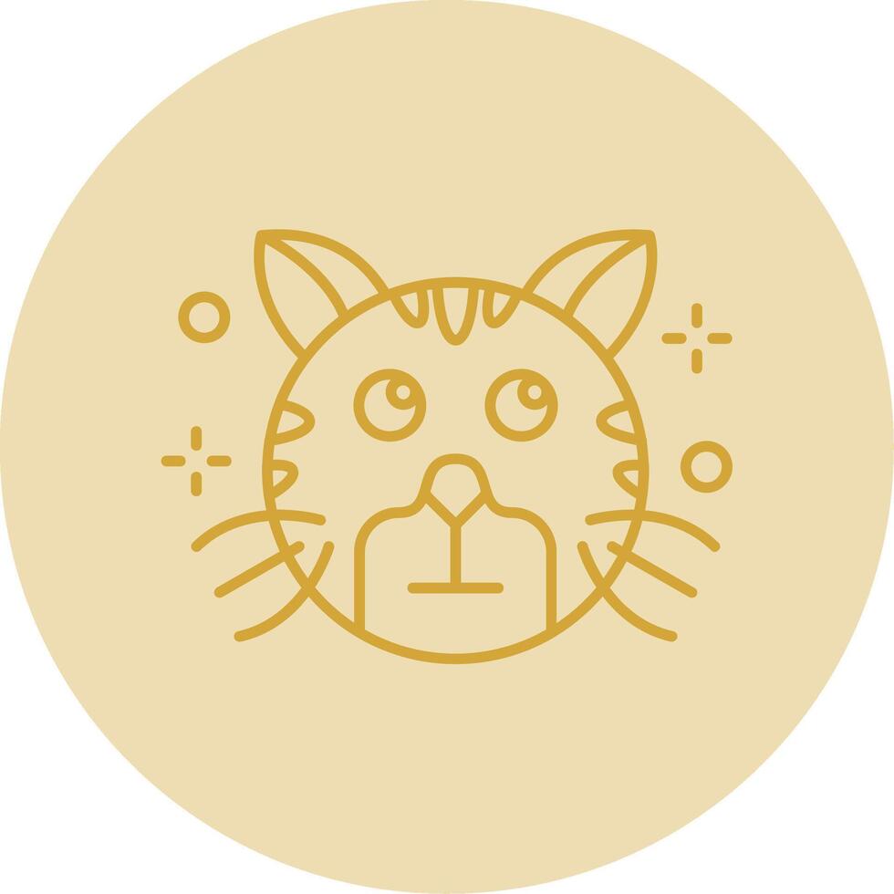 Rolling eyes Line Yellow Circle Icon vector