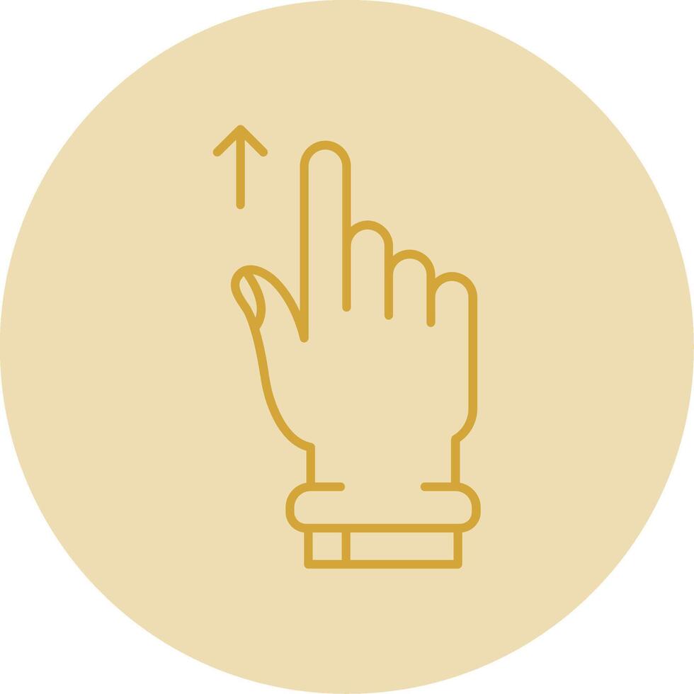 Swipe Up Line Yellow Circle Icon vector