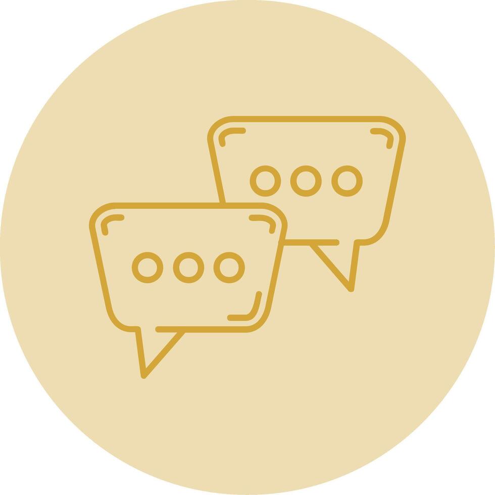 Speech bubbles Line Yellow Circle Icon vector