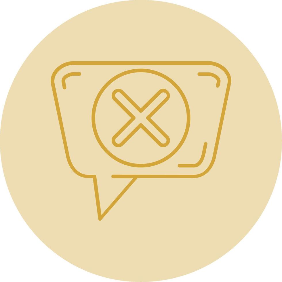 Cross mark Line Yellow Circle Icon vector