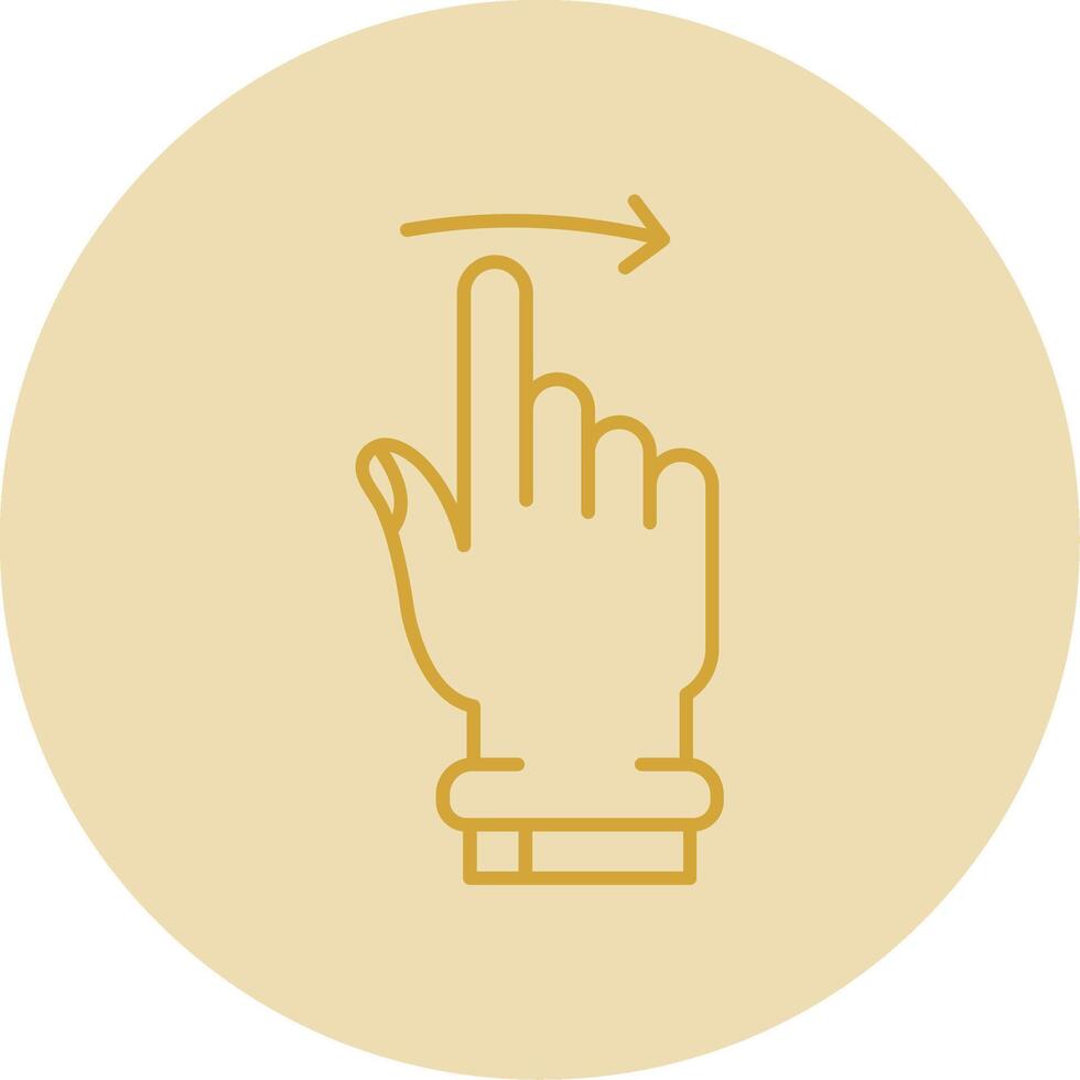 Swipe Right Line Yellow Circle Icon vector