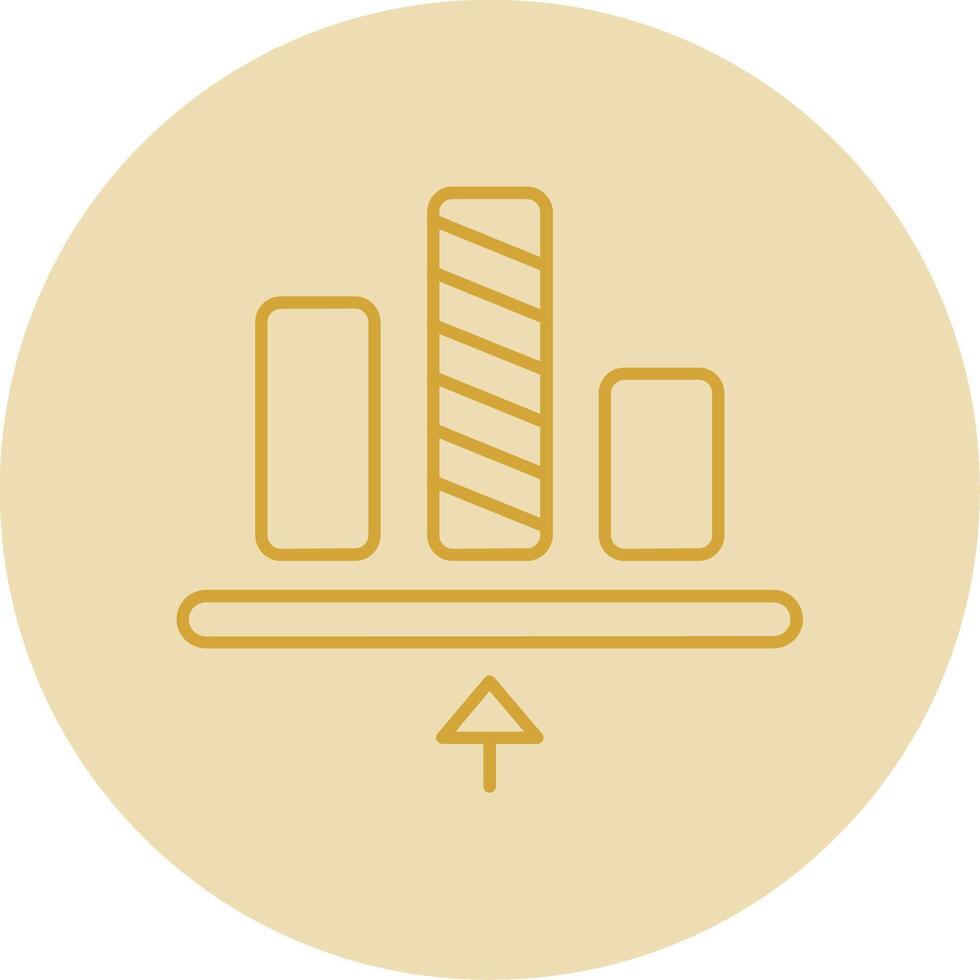 Bottom allignment Line Yellow Circle Icon vector