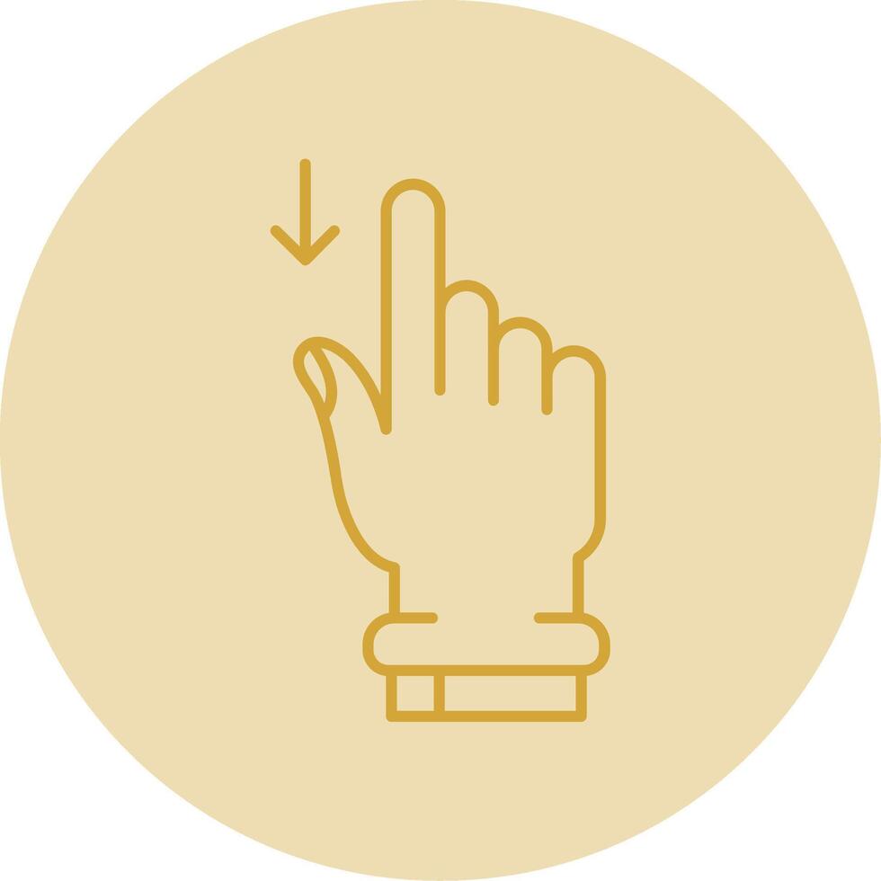 Swipe Down Line Yellow Circle Icon vector