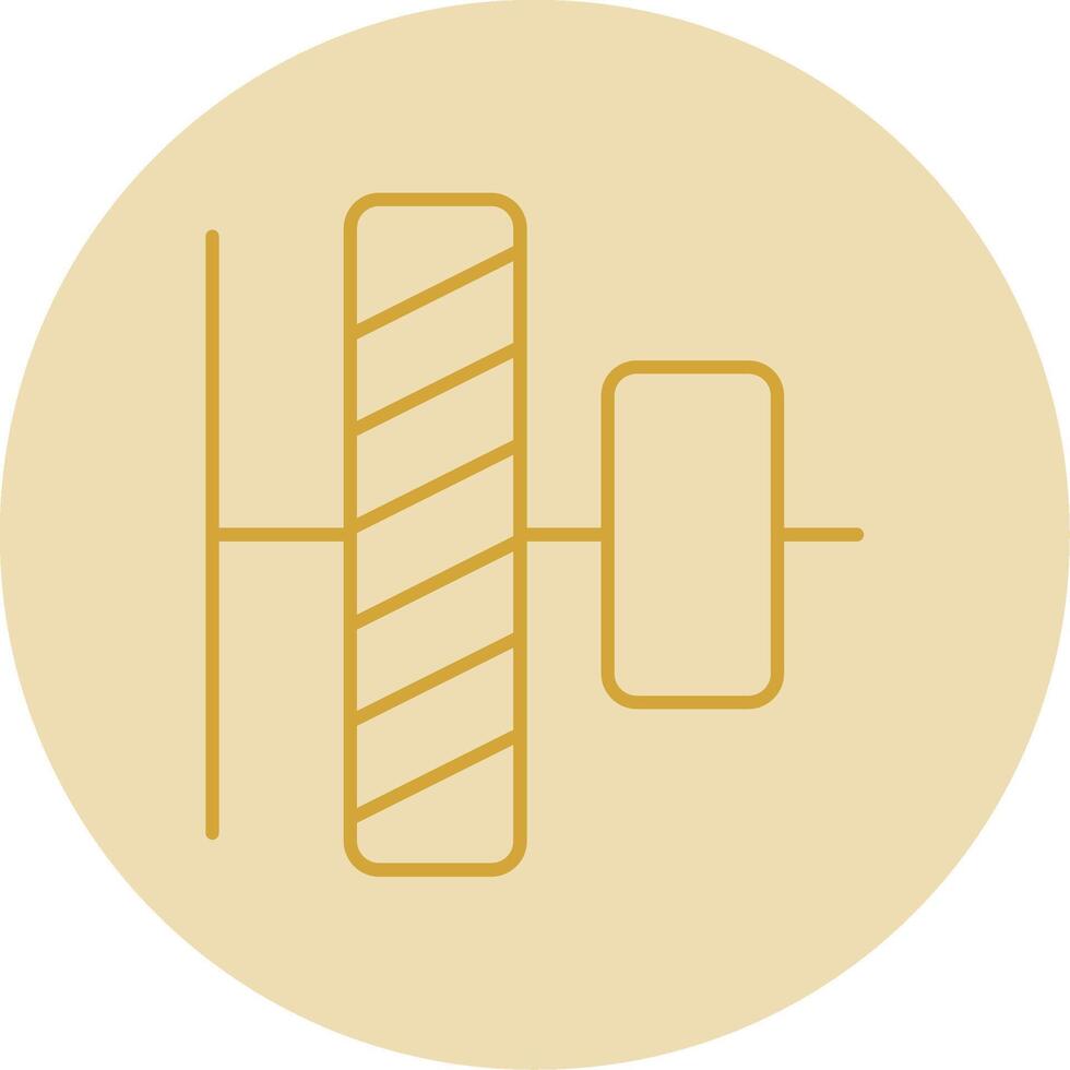 Vertical alignment Line Yellow Circle Icon vector