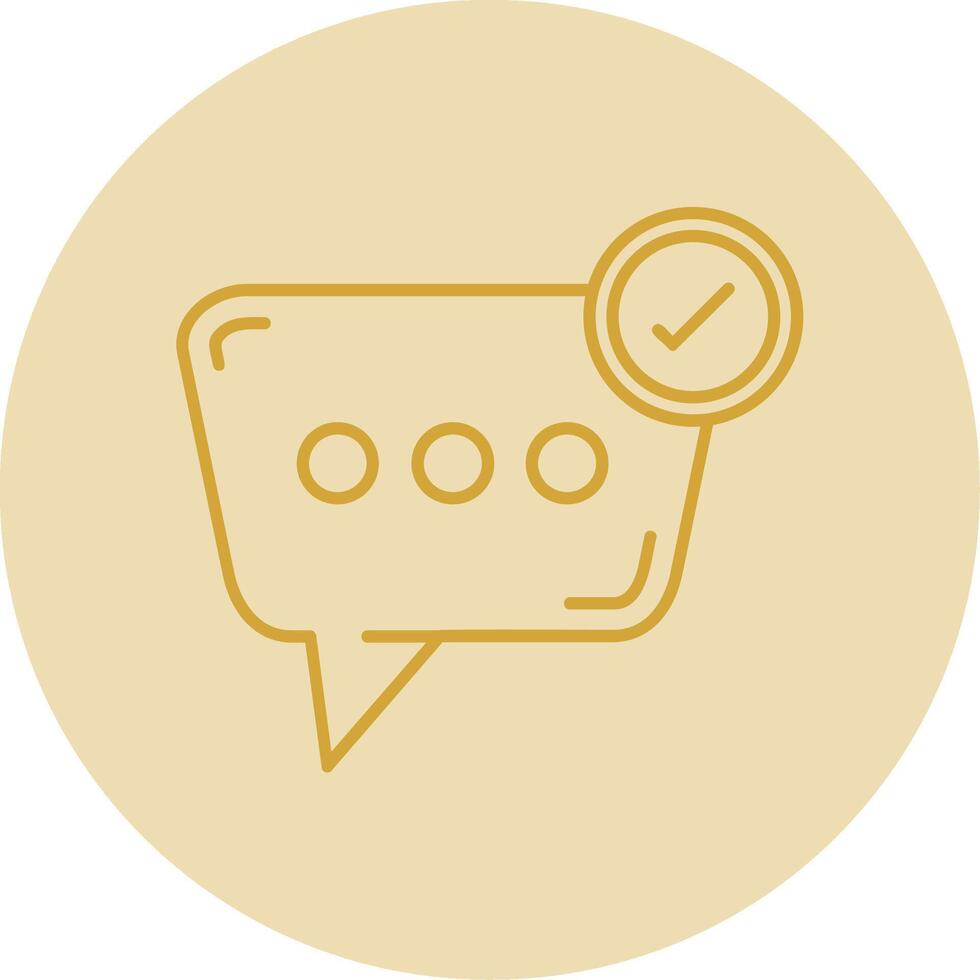 Check mark Line Yellow Circle Icon vector