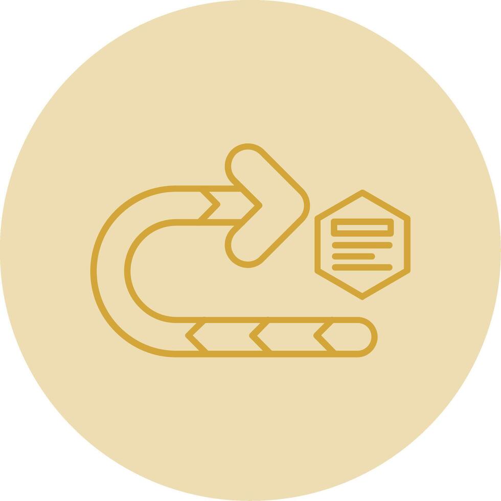 Right turn Line Yellow Circle Icon vector