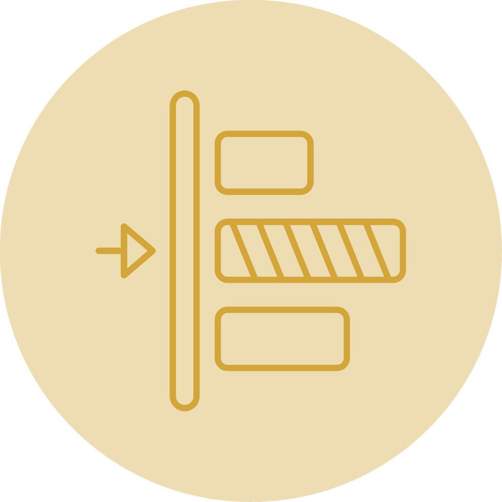 Left alignment Line Yellow Circle Icon vector