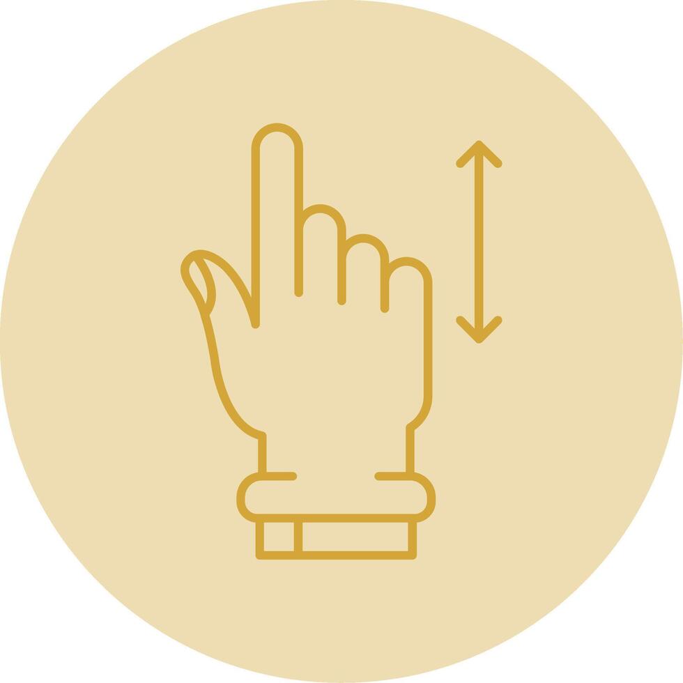 Vertical Scroll Line Yellow Circle Icon vector