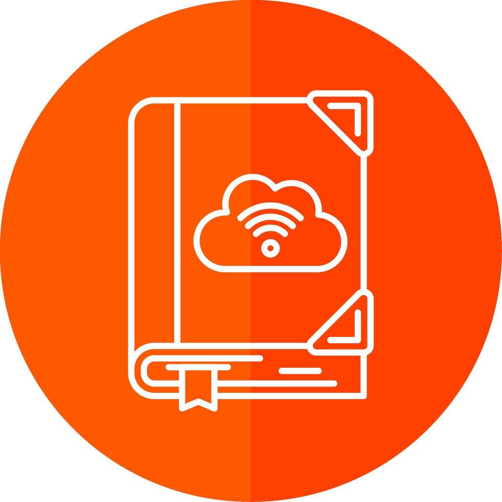 Cloud library Line Red Circle Icon vector