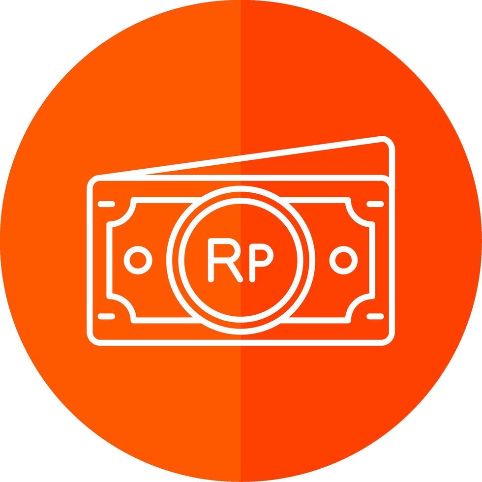 Indonesian rupiah Line Red Circle Icon vector