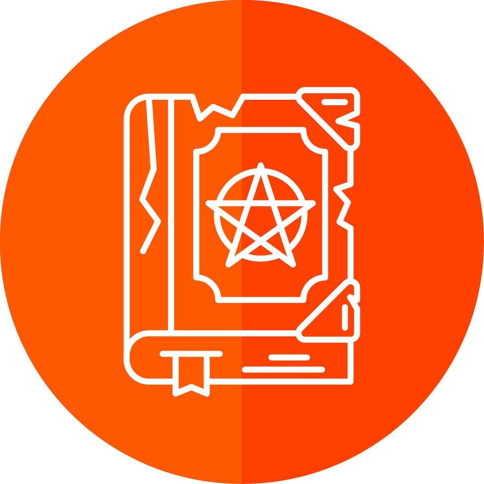 Magic book Line Red Circle Icon vector