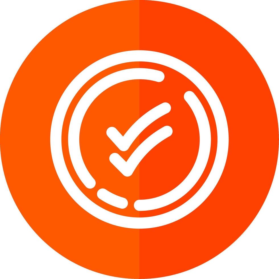Double check Line Red Circle Icon vector