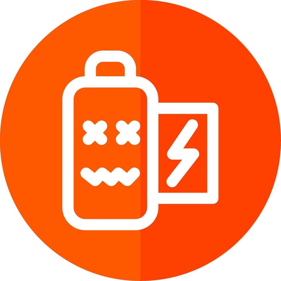 Battery dead Line Red Circle Icon vector