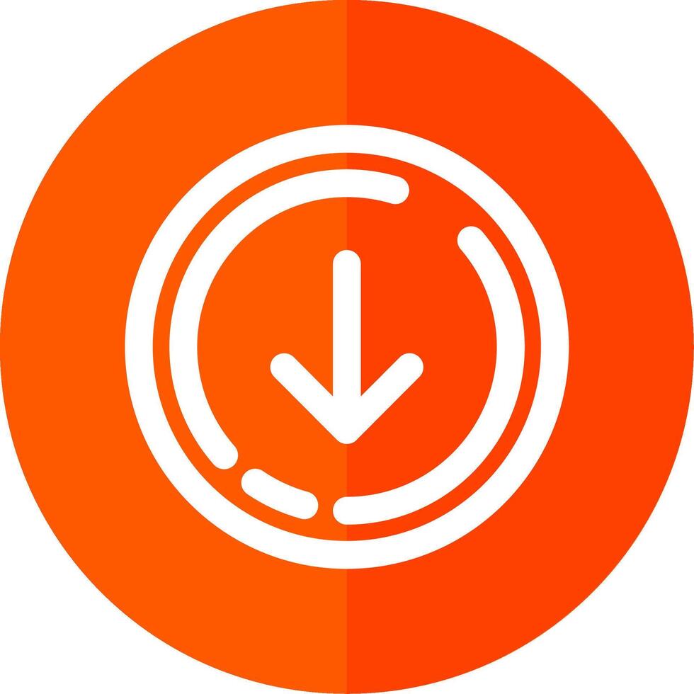 Down arrow Line Red Circle Icon vector