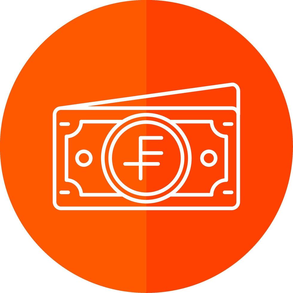 Swiss franc Line Red Circle Icon vector