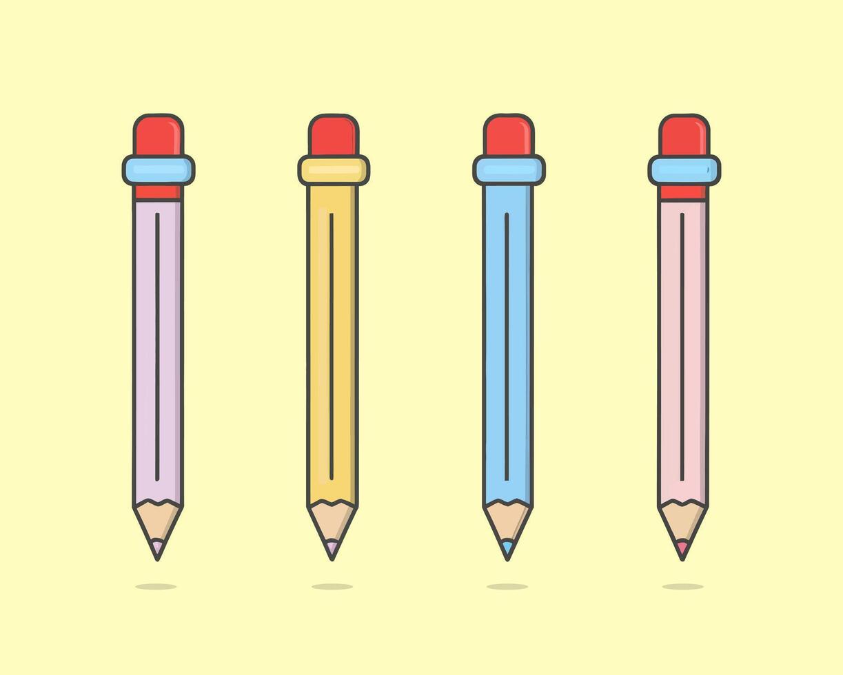 simple color pencil vector art illustration