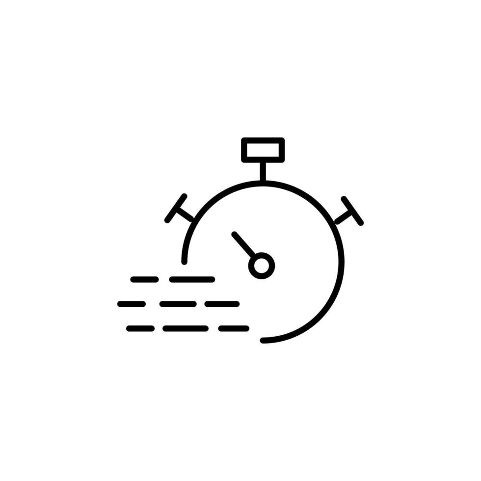 Timer Vector Symbol. Suitable for books, stores, shops. Editable stroke in minimalistic outline style. Symbol for design