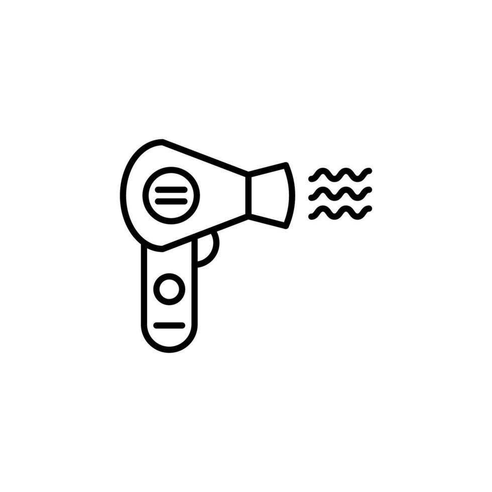 Hairdryer Vector Line Sign for Advertisement. Suitable for books, stores, shops. Editable stroke in minimalistic outline style. Symbol for design