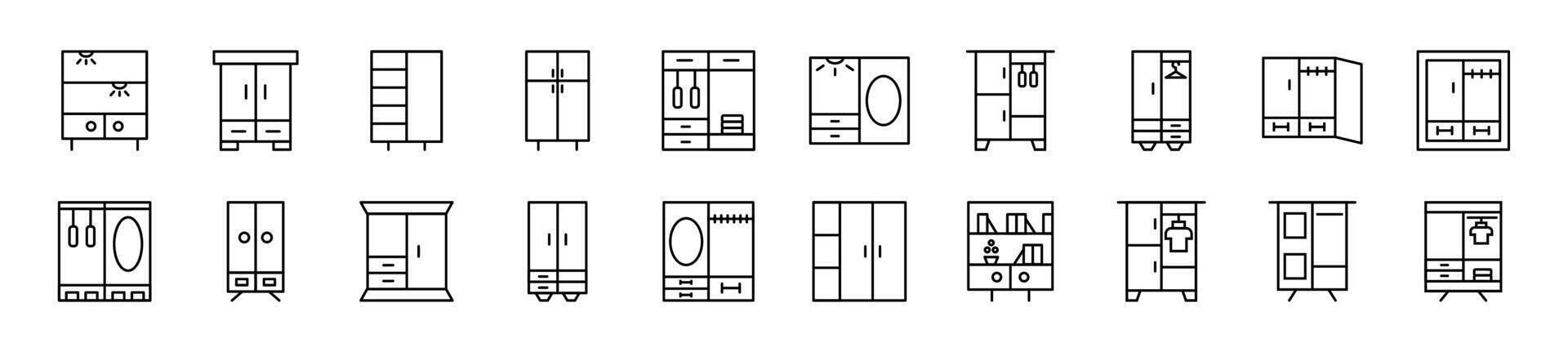 Furniture linear vector icons collection. Editable stroke. Simple linear illustration for web sites, newspapers, articles book