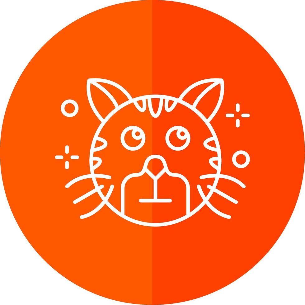 Rolling eyes Line Red Circle Icon vector