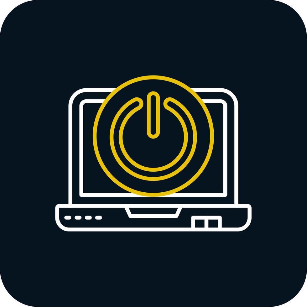 Power off Line Yellow White Icon vector