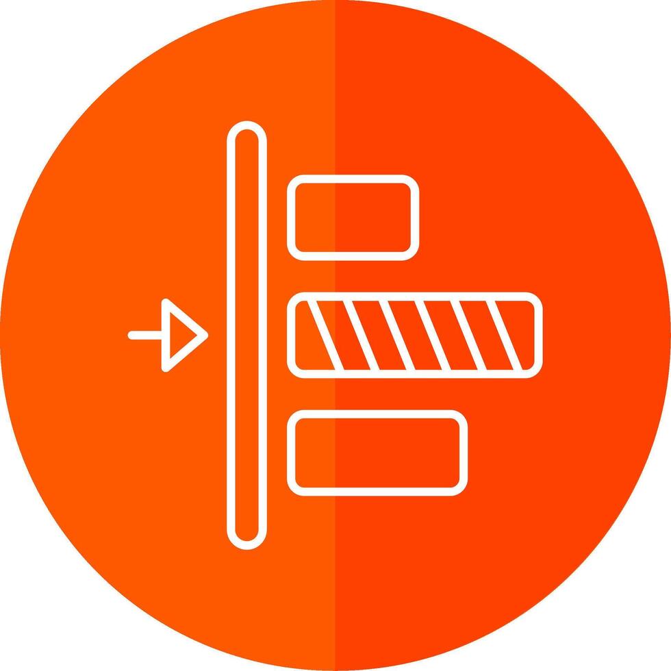Left alignment Line Red Circle Icon vector