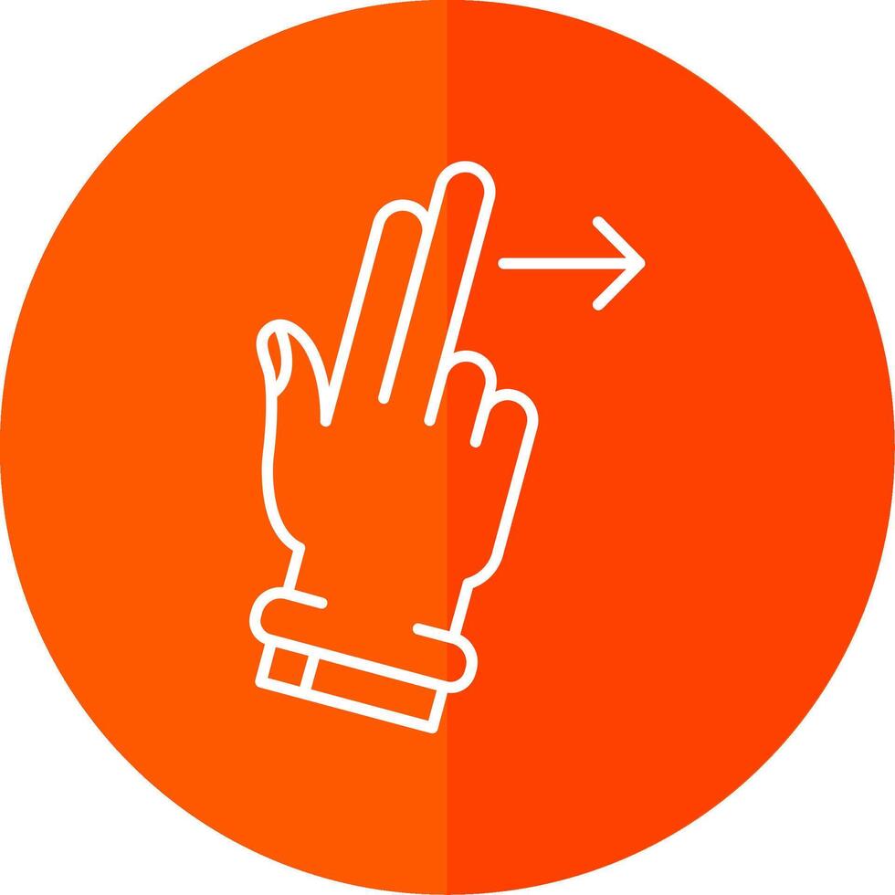 Two Fingers Right Line Red Circle Icon vector