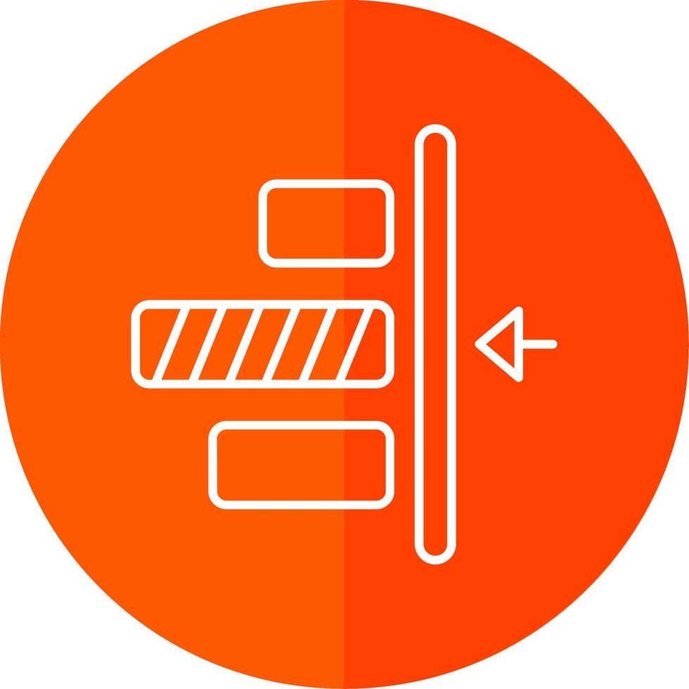 Right alignment Line Red Circle Icon vector