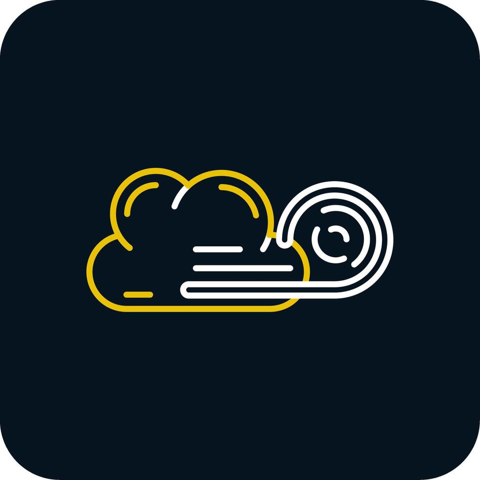Wind cloud Line Yellow White Icon vector