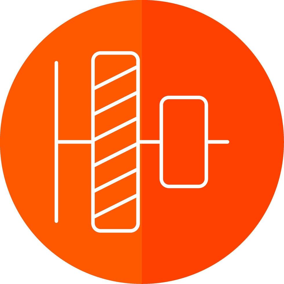Vertical alignment Line Red Circle Icon vector