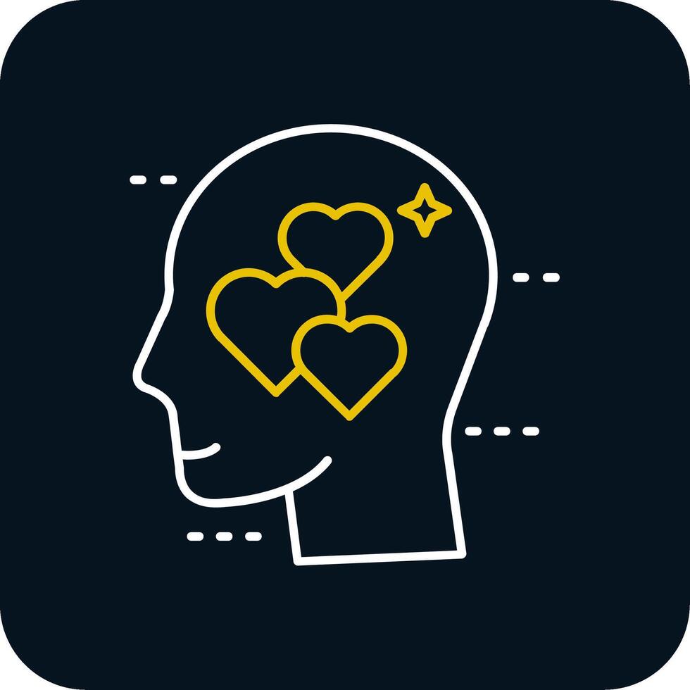 In love Line Yellow White Icon vector