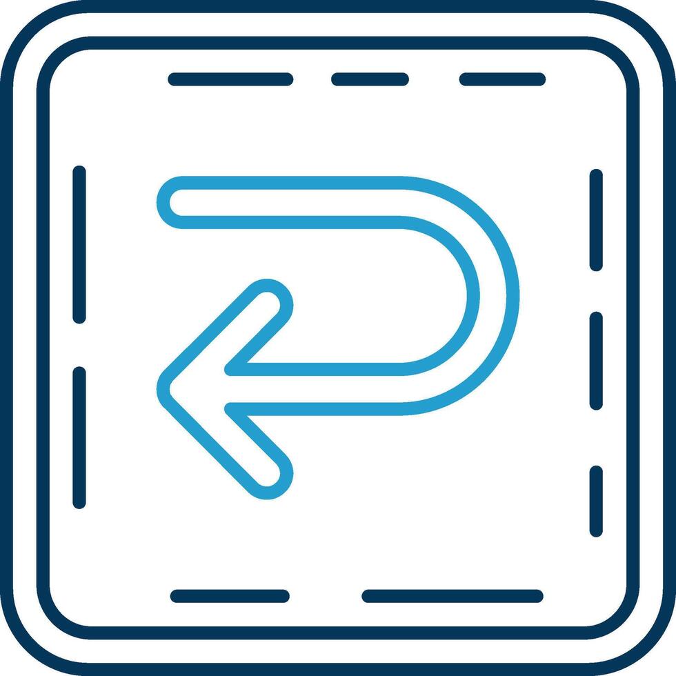 U turn Line Blue Two Color Icon vector