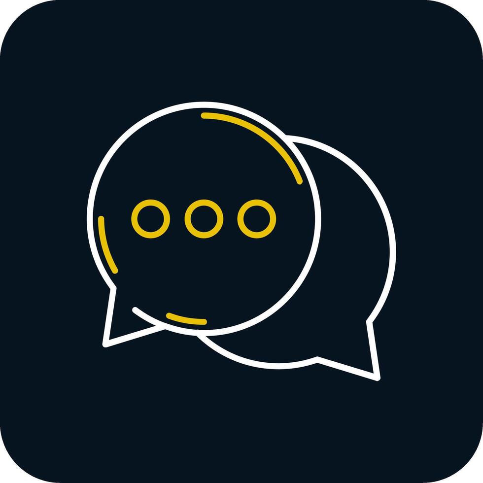 Speech bubbles Line Yellow White Icon vector