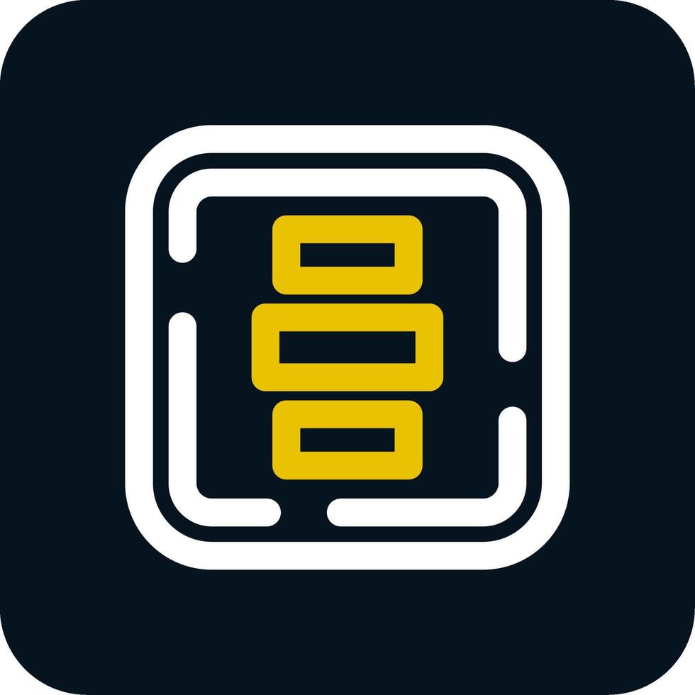 Horizontal Alignment Line Yellow White Icon vector