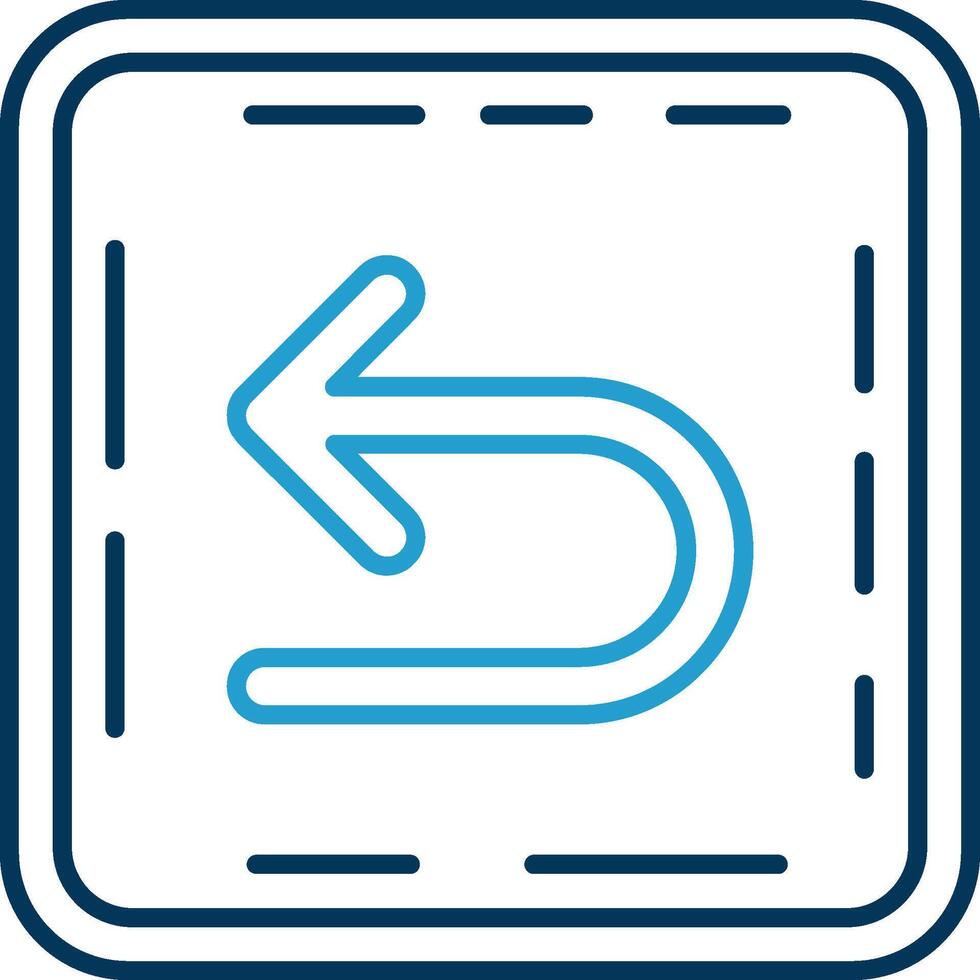 U turn Line Blue Two Color Icon vector