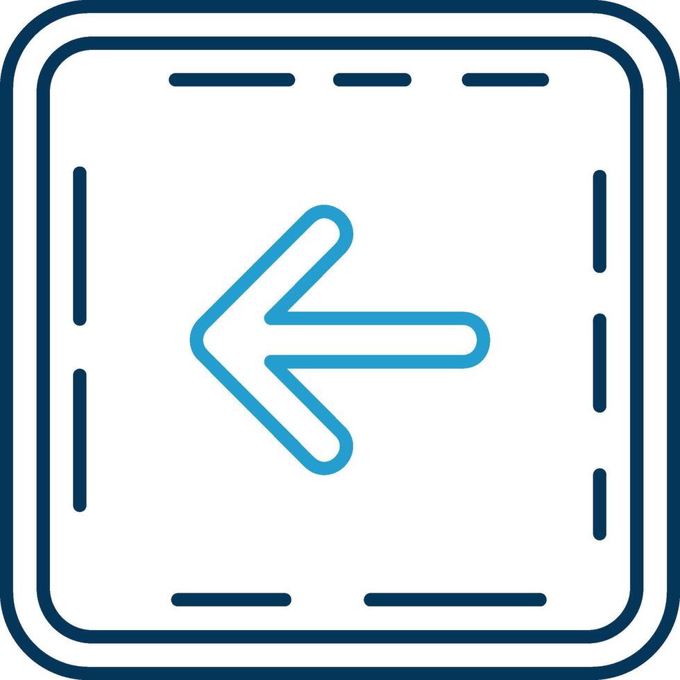 Left arrow Line Blue Two Color Icon vector