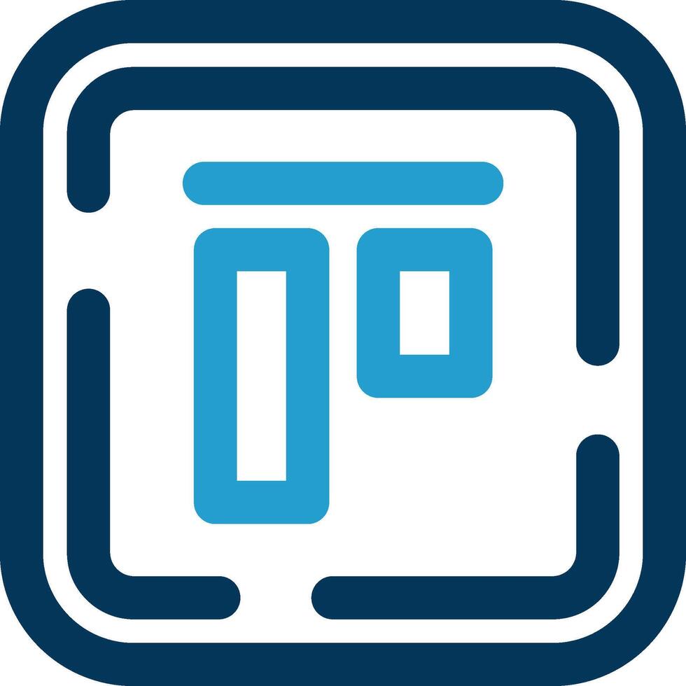 Top alignment Line Blue Two Color Icon vector