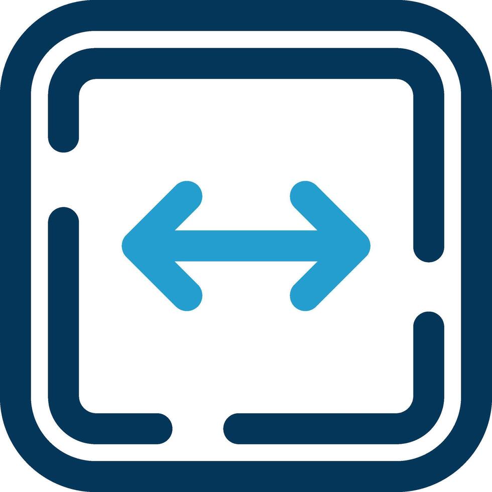 Left and right arrow Line Blue Two Color Icon vector