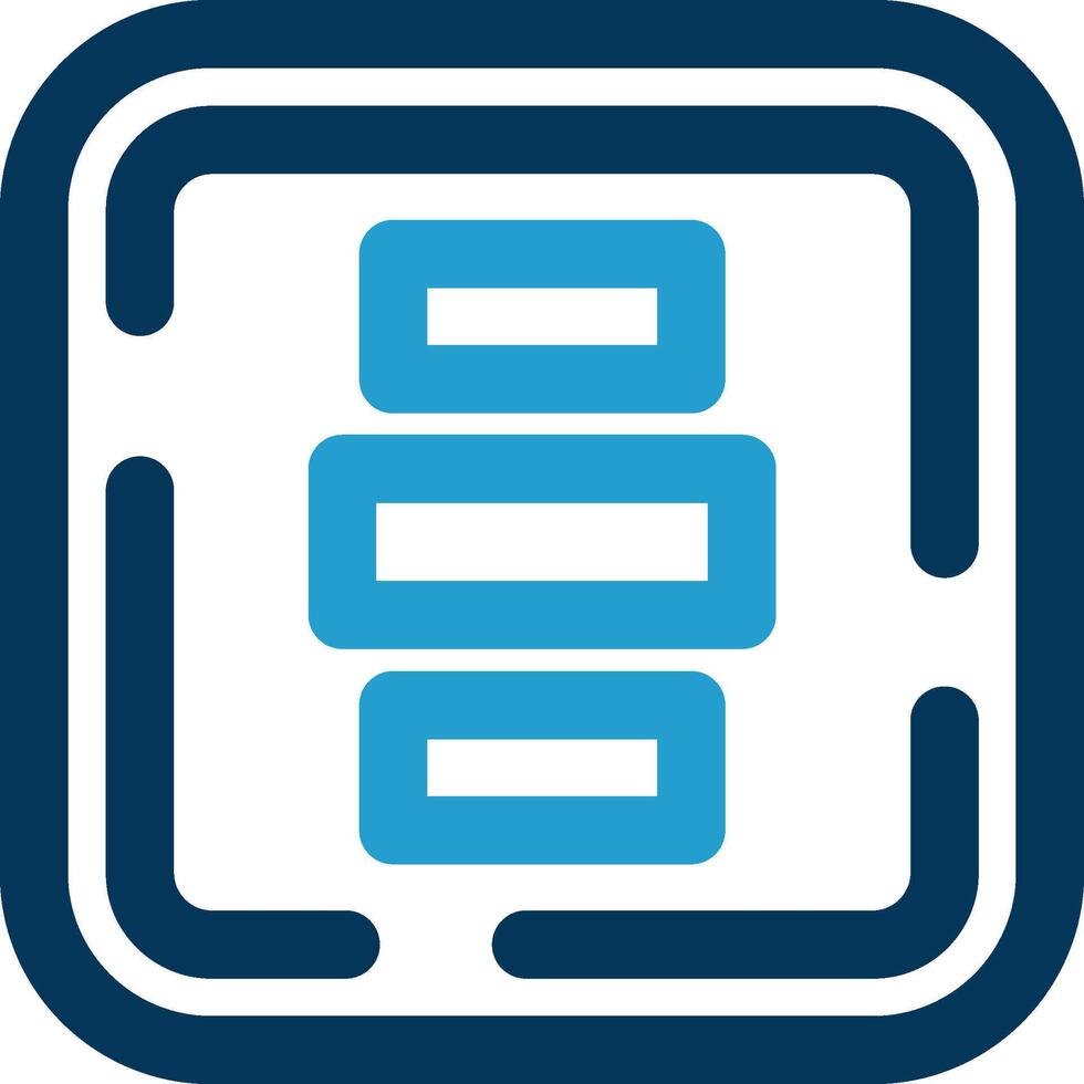 Horizontal Alignment Line Blue Two Color Icon vector