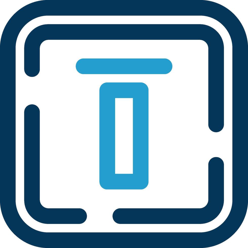 Top alignment Line Blue Two Color Icon vector