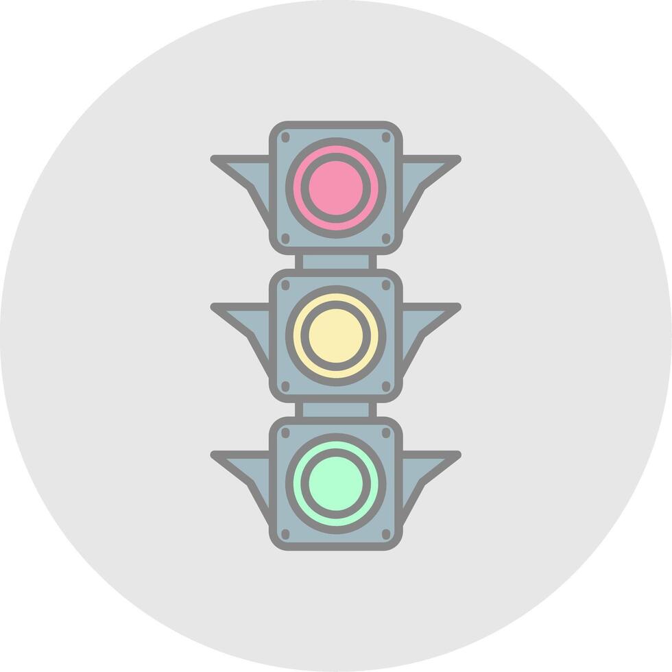 Traffic light Line Filled Light Circle Icon vector