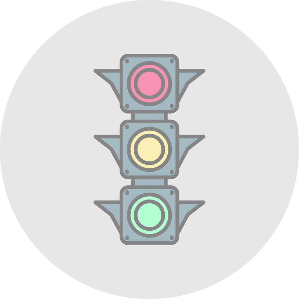 Traffic light Line Filled Light Circle Icon vector