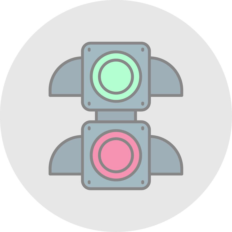 Traffic light Line Filled Light Circle Icon vector