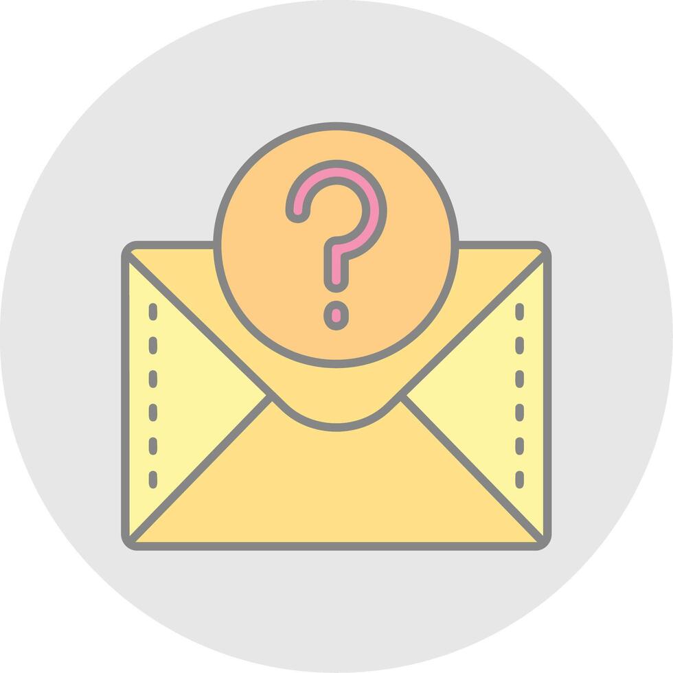 Question mark Line Filled Light Circle Icon vector