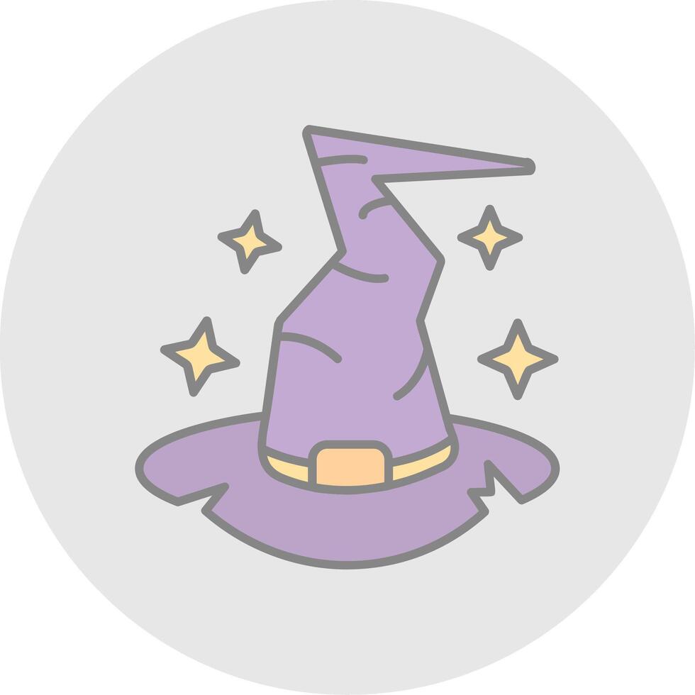 Witch hat Line Filled Light Circle Icon vector